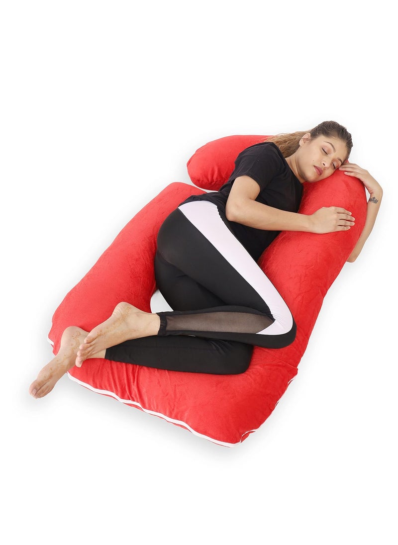 WildMint Ultra Soft Pregnancy Pillow J Shaped Body Pillow Pregnant Pillows for Sleeping Full Body Pillow Baby Nursing Cushion Maternity Pillow with Velvet Zippered Cover