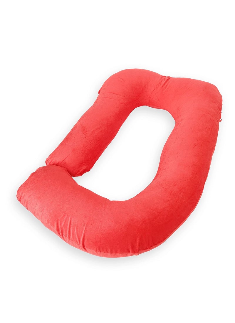 WildMint Ultra Soft Pregnancy Pillow J Shaped Body Pillow Pregnant Pillows for Sleeping Full Body Pillow Baby Nursing Cushion Maternity Pillow with Velvet Zippered Cover