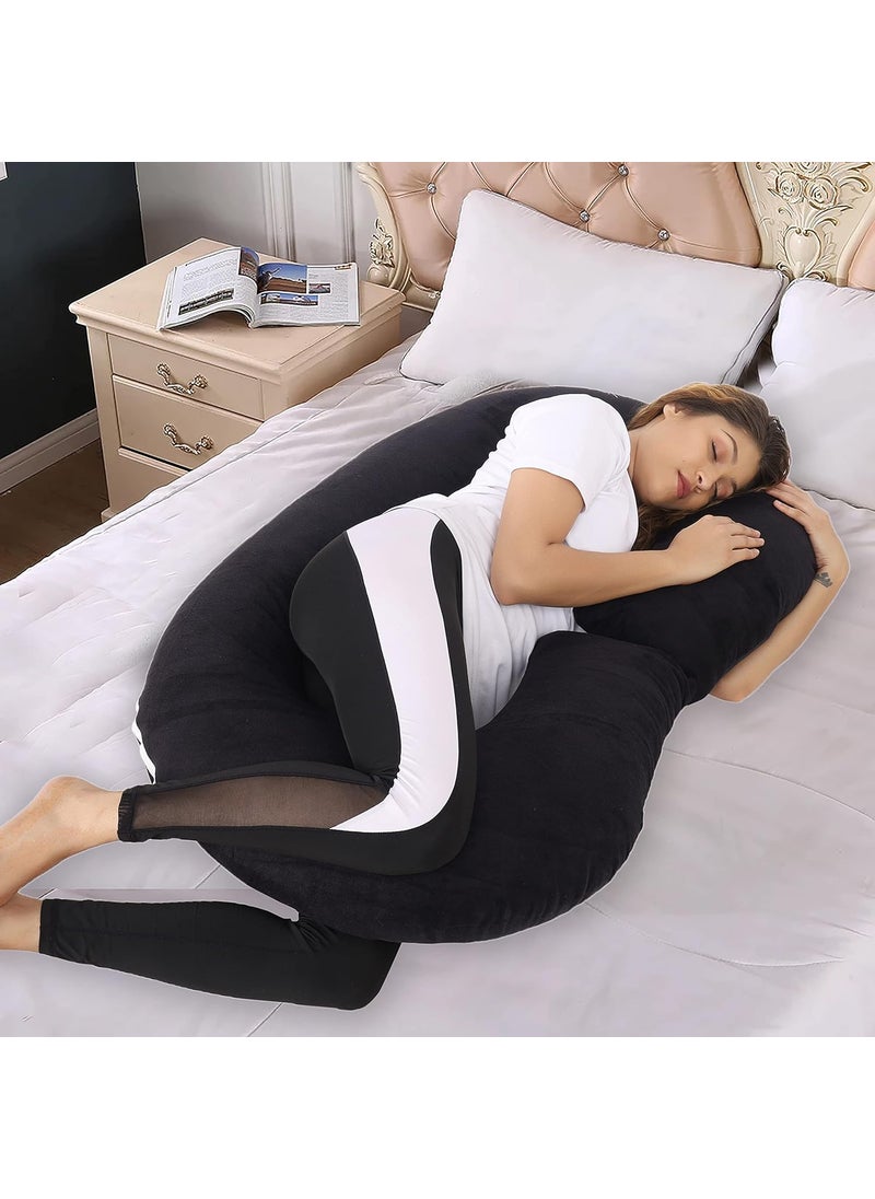 WILDMINT Ultra Soft Pregnancy Pillow C Shaped Body Pillow Pregnant Pillows for Sleeping Full Body Pillow Baby Nursing Cushion Maternity Pillow with Velvet Zippered Cover