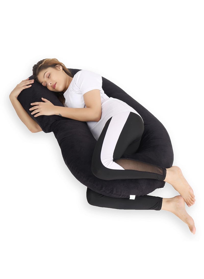 WILDMINT Ultra Soft Pregnancy Pillow C Shaped Body Pillow Pregnant Pillows for Sleeping Full Body Pillow Baby Nursing Cushion Maternity Pillow with Velvet Zippered Cover
