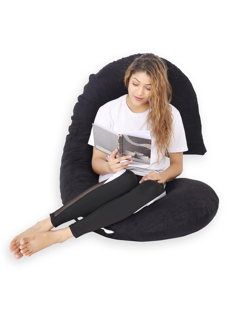 WILDMINT Ultra Soft Pregnancy Pillow C Shaped Body Pillow Pregnant Pillows for Sleeping Full Body Pillow Baby Nursing Cushion Maternity Pillow with Velvet Zippered Cover