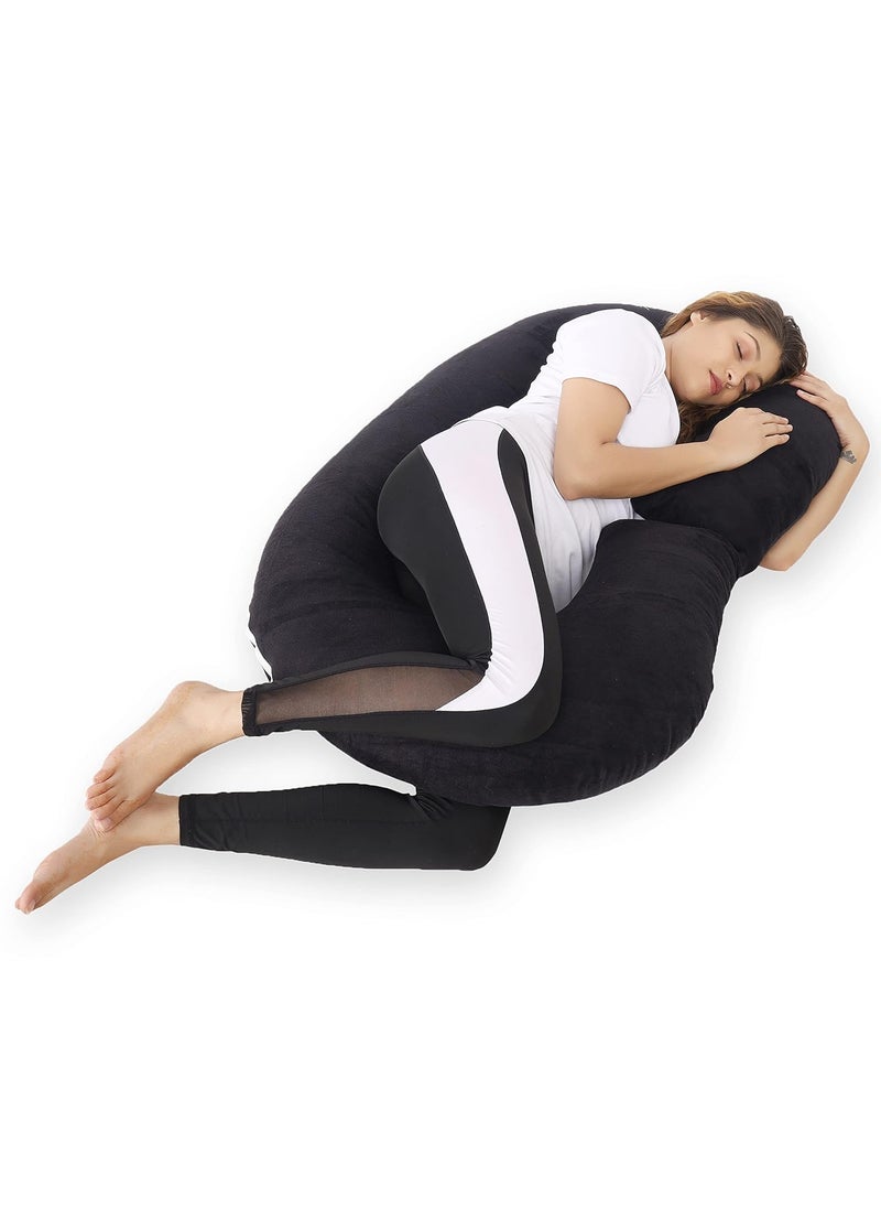 WILDMINT Ultra Soft Pregnancy Pillow C Shaped Body Pillow Pregnant Pillows for Sleeping Full Body Pillow Baby Nursing Cushion Maternity Pillow with Velvet Zippered Cover
