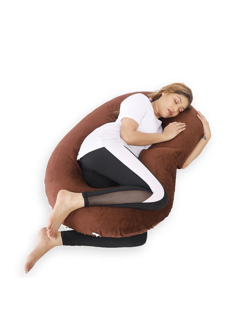 WildMint Ultra Soft Pregnancy Pillow C Shaped Body Pillow Pregnant Pillows for Sleeping Full Body Pillow Baby Nursing Cushion Maternity Pillow with Velvet Zippered Cover