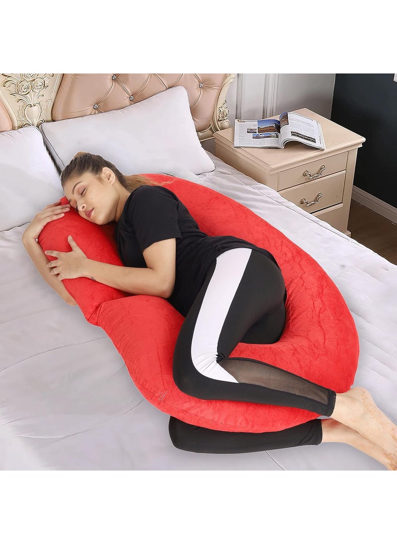 WildMint Ultra Soft Pregnancy Pillow C Shaped Body Pillow Pregnant Pillows for Sleeping Full Body Pillow Baby Nursing Cushion Maternity Pillow with Velvet Zippered Cover
