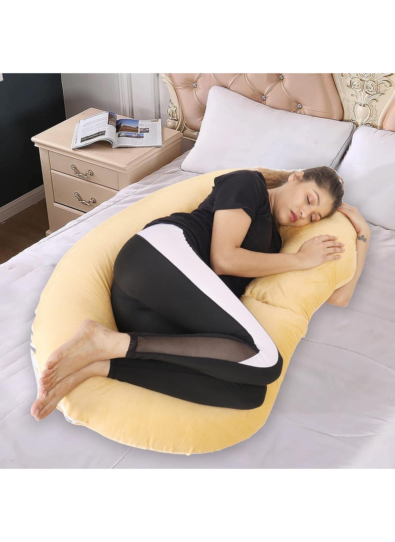 WildMint Ultra Soft Pregnancy Pillow C Shaped Body Pillow Pregnant Pillows for Sleeping Full Body Pillow Baby Nursing Cushion Maternity Pillow with Velvet Zippered Cover