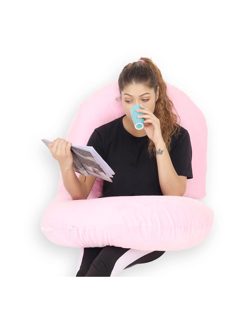 WildMint Ultra Soft Pregnancy Pillow C Shaped Body Pillow Pregnant Pillows for Sleeping Full Body Pillow Baby Nursing Cushion Maternity Pillow with Velvet Zippered Cover
