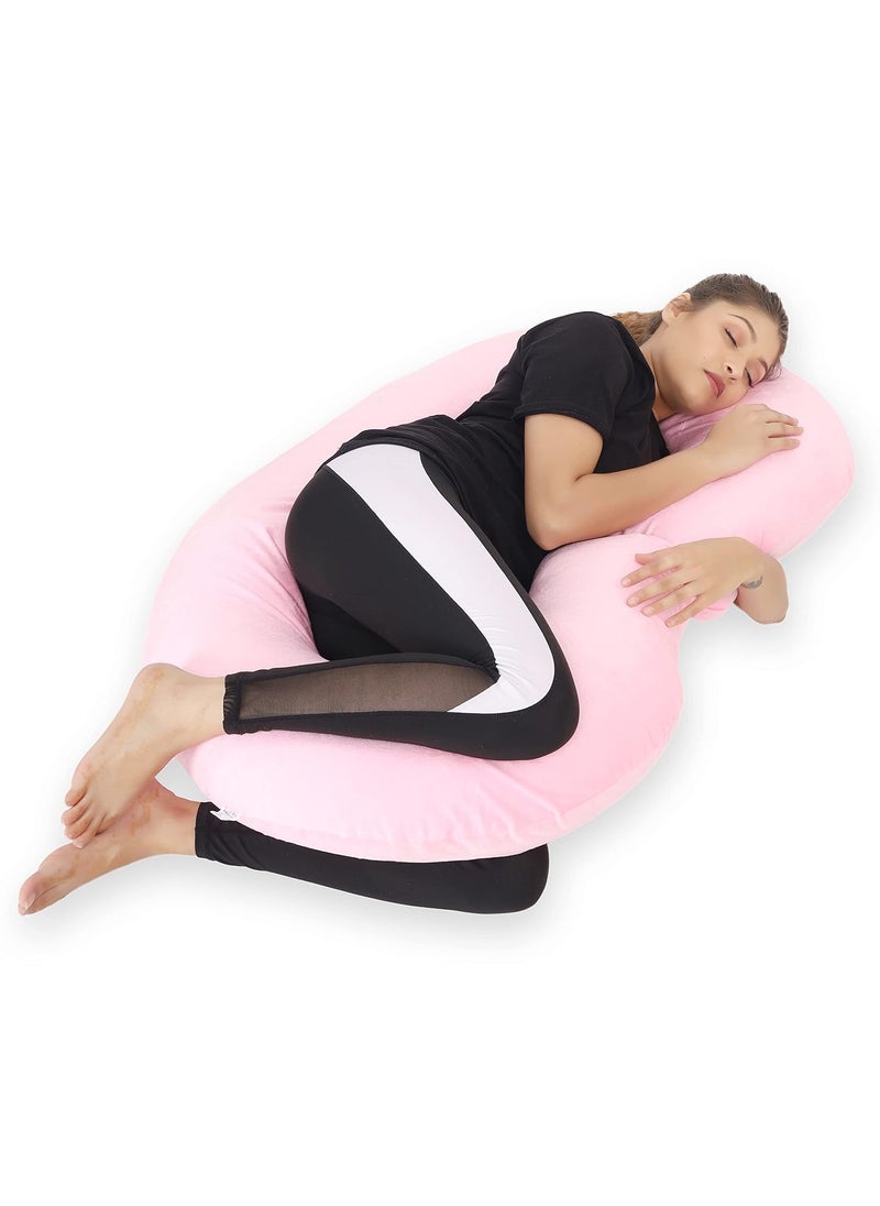 WildMint Ultra Soft Pregnancy Pillow C Shaped Body Pillow Pregnant Pillows for Sleeping Full Body Pillow Baby Nursing Cushion Maternity Pillow with Velvet Zippered Cover