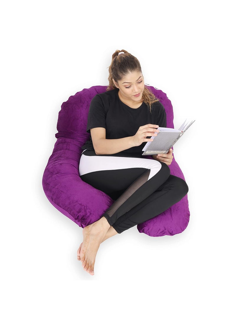 WildMint Ultra Soft Pregnancy Pillow U Shaped Body Pillow Pregnant Pillows for Sleeping Full Body Pillow Baby Nursing Cushion Maternity Pillow with Velvet Zippered Cover