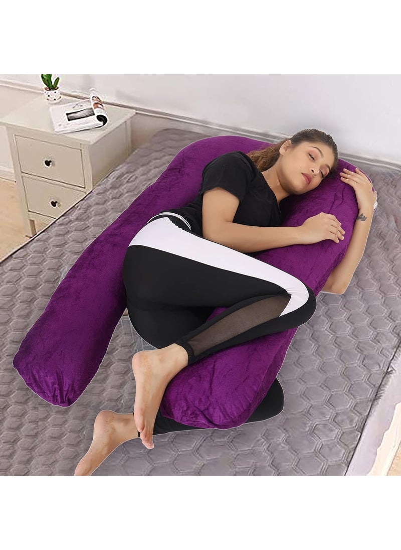 WildMint Ultra Soft Pregnancy Pillow U Shaped Body Pillow Pregnant Pillows for Sleeping Full Body Pillow Baby Nursing Cushion Maternity Pillow with Velvet Zippered Cover