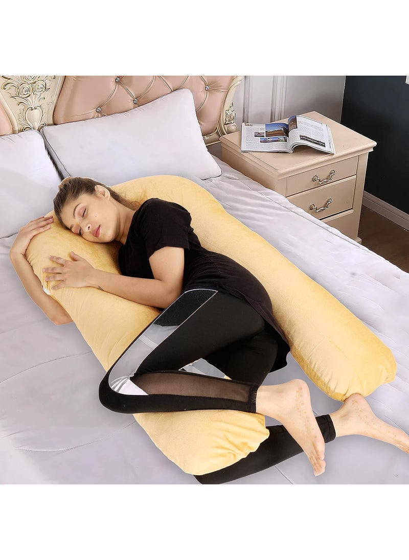 WildMint Ultra Soft Pregnancy Pillow U Shaped Body Pillow Pregnant Pillows for Sleeping Full Body Pillow Baby Nursing Cushion Maternity Pillow with Velvet Zippered Cover