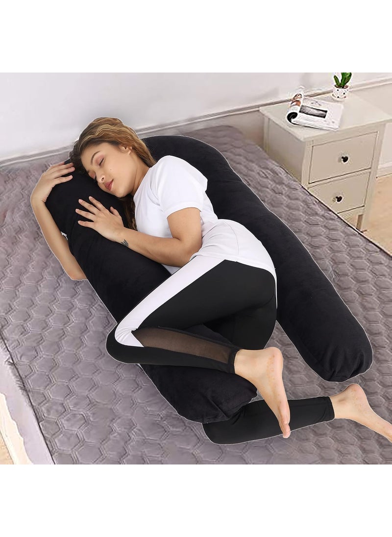 WildMint Ultra Soft Pregnancy Pillow U Shaped Body Pillow Pregnant Pillows for Sleeping Full Body Pillow Baby Nursing Cushion Maternity Pillow with Velvet Zippered Cover