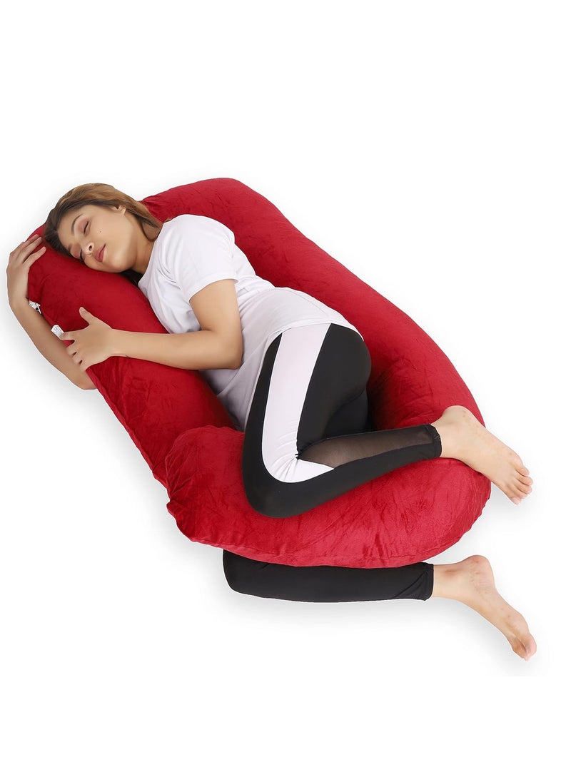 WildMint Ultra Soft Pregnancy Pillow J Shaped Body Pillow Pregnant Pillows for Sleeping Full Body Pillow Baby Nursing Cushion Maternity Pillow with Velvet Zippered Cover