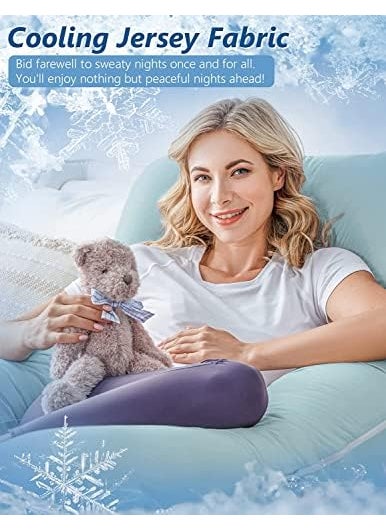 Kwality Dreams Premium Maternity Pillow for Pregnant Women Full Body U Shape Pregnancy Pillow for Back Pain Washable Cotton Cover Relieves Pain Nursing Mom Clearance Color Sky Blue