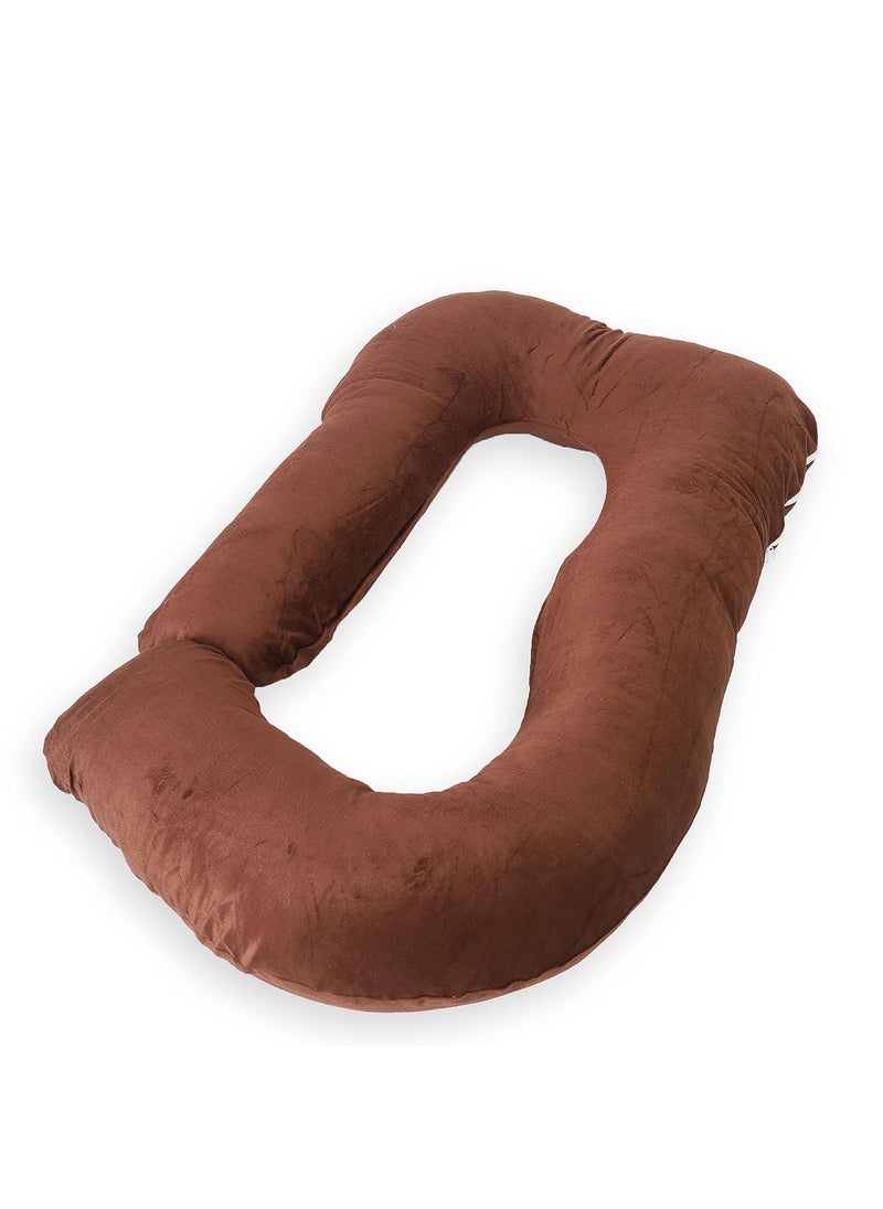 WildMint Ultra Soft Pregnancy Pillow J Shaped Body Pillow Pregnant Pillows for Sleeping Full Body Pillow Baby Nursing Cushion Maternity Pillow with Velvet Zippered Cover