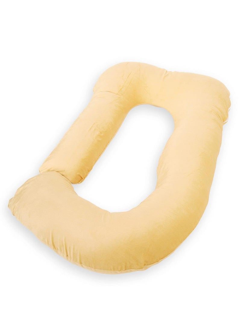 WildMint Ultra Soft Pregnancy Pillow J Shaped Body Pillow Pregnant Pillows for Sleeping Full Body Pillow Baby Nursing Cushion Maternity Pillow with Velvet Zippered Cover