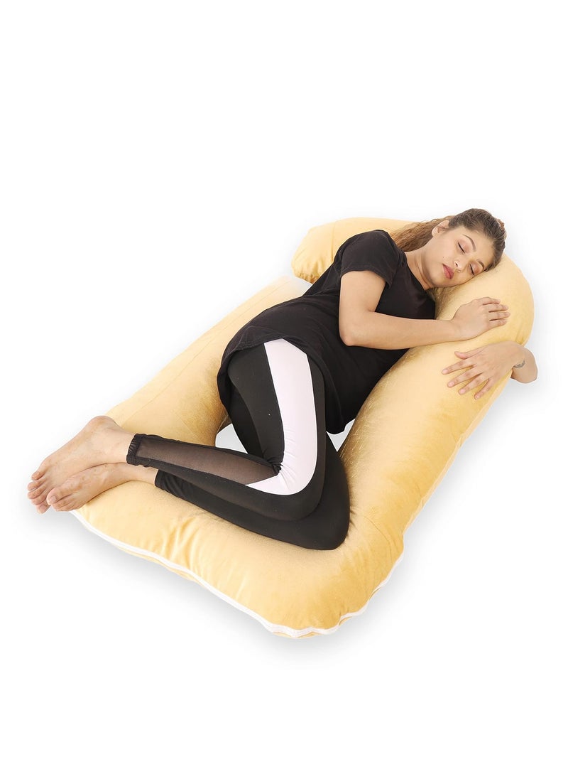 WildMint Ultra Soft Pregnancy Pillow J Shaped Body Pillow Pregnant Pillows for Sleeping Full Body Pillow Baby Nursing Cushion Maternity Pillow with Velvet Zippered Cover