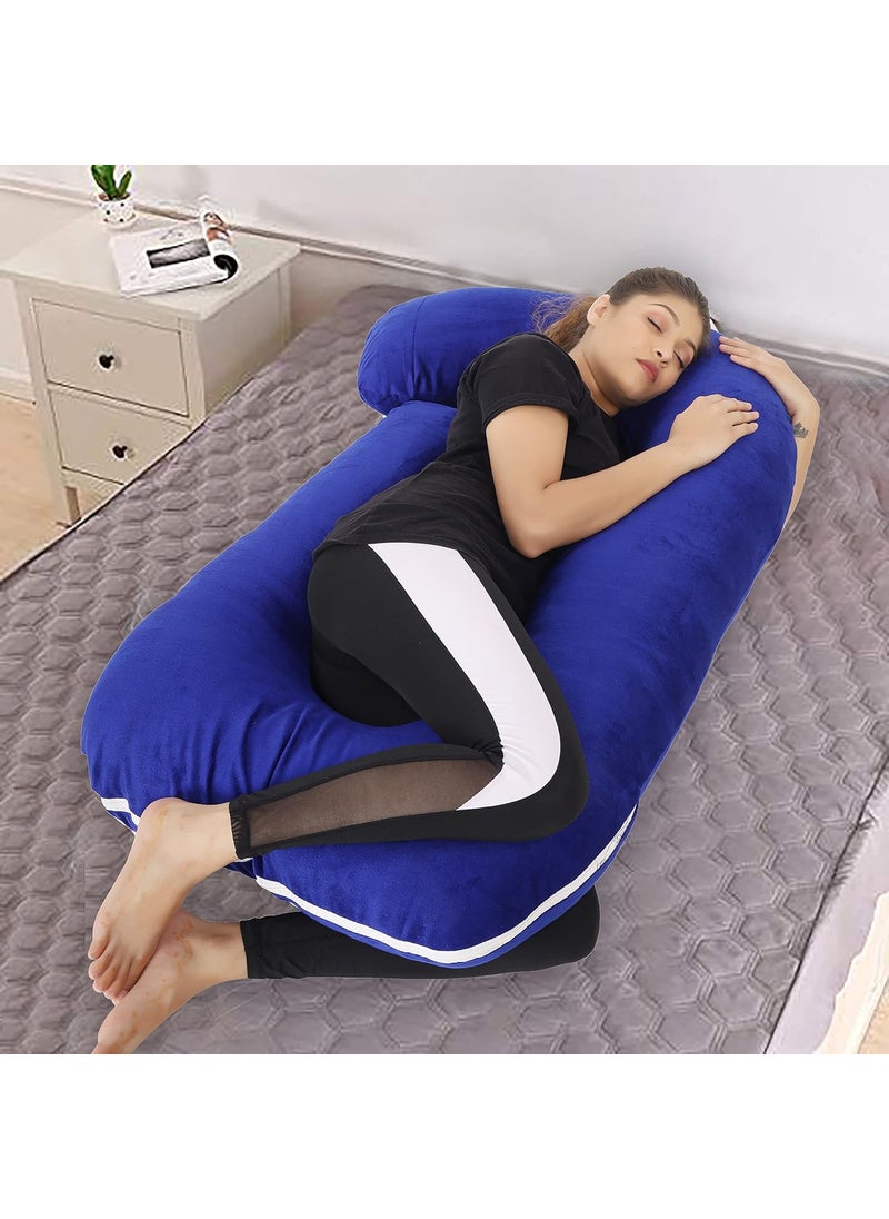 WildMint Ultra Soft Pregnancy Pillow J Shaped Body Pillow Pregnant Pillows for Sleeping Full Body Pillow Baby Nursing Cushion Maternity Pillow with Velvet Zippered Cover