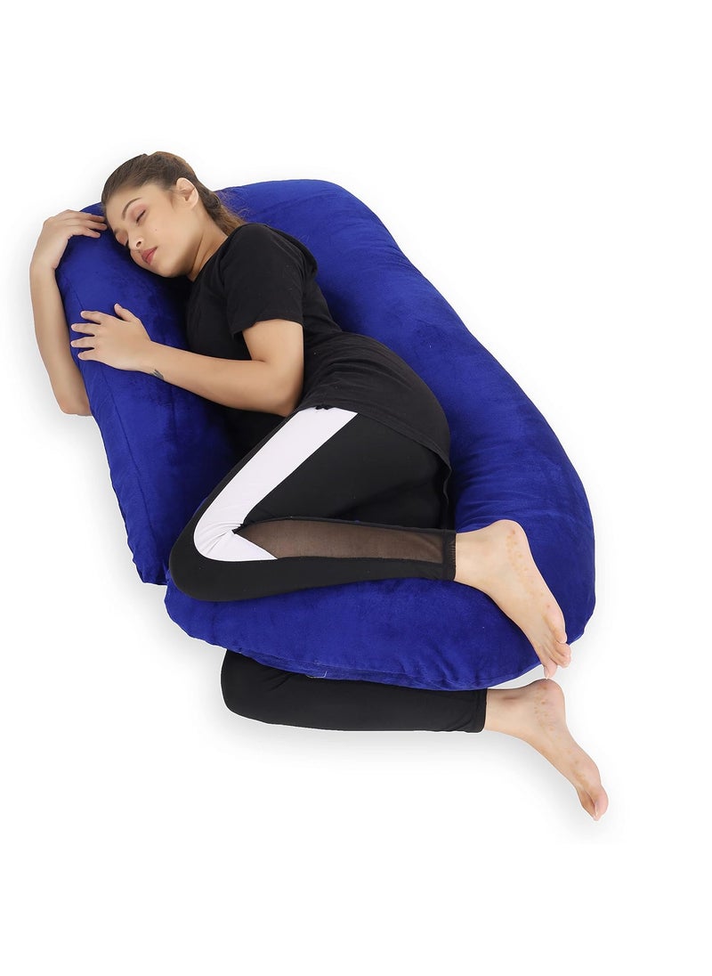 WildMint Ultra Soft Pregnancy Pillow J Shaped Body Pillow Pregnant Pillows for Sleeping Full Body Pillow Baby Nursing Cushion Maternity Pillow with Velvet Zippered Cover