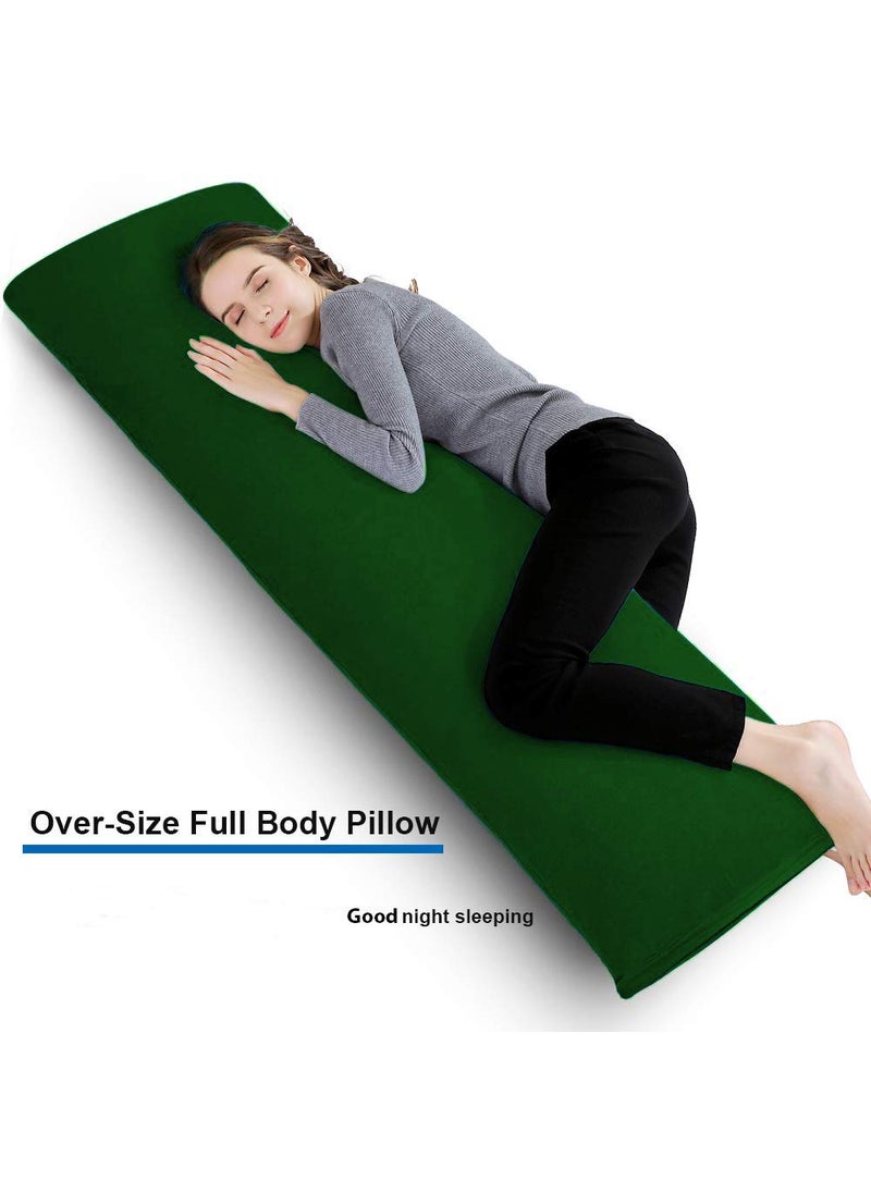 Moms Moon Ultra Soft Full Body Support PillowRest PillowMaternity PillowPregnancy PillowSide Sleeping Pillow with 100 Cotton Removable Cover Size 54 x 20 Inch Pack of 1 Dark Green
