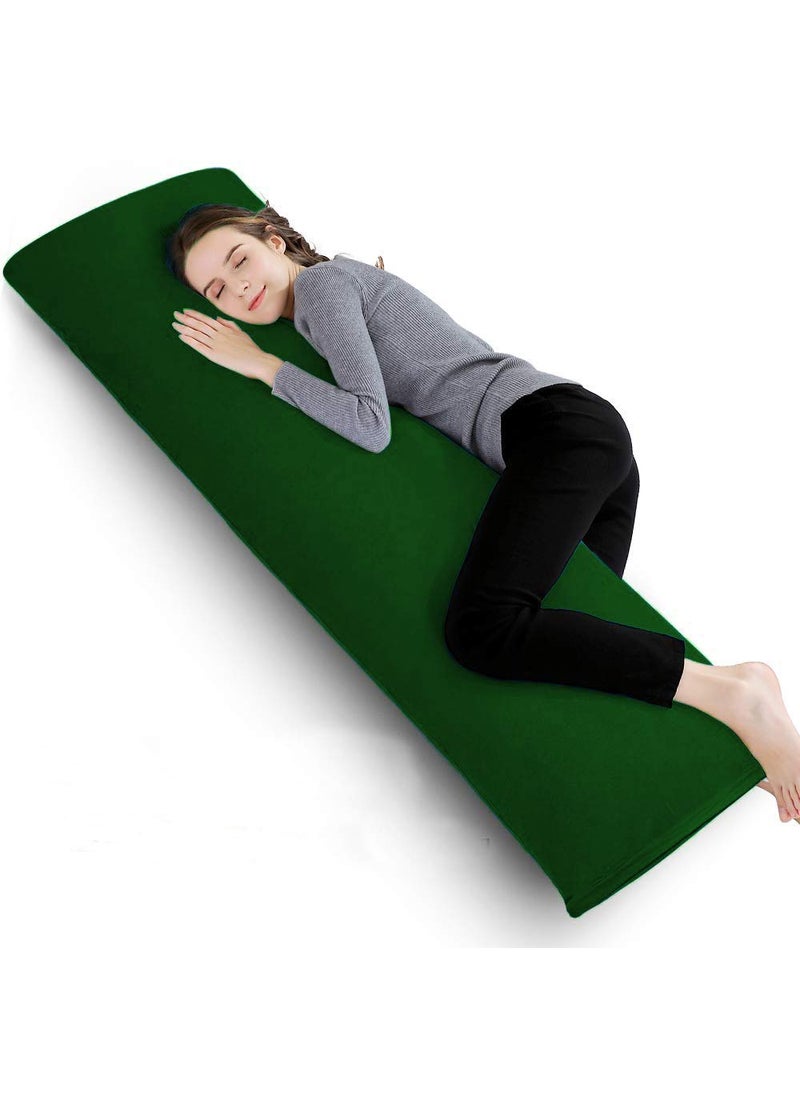 Moms Moon Ultra Soft Full Body Support PillowRest PillowMaternity PillowPregnancy PillowSide Sleeping Pillow with 100 Cotton Removable Cover Size 54 x 20 Inch Pack of 1 Dark Green