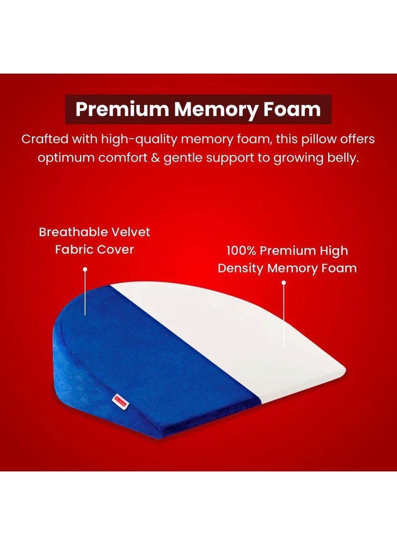 DrOrtho Pregnancy Pillow for Pregnant Women Memory Foam Maternity Pillow Helps in Back Pain Relief Multipurpose Wedge Maternity Pillow for Body Belly Support
