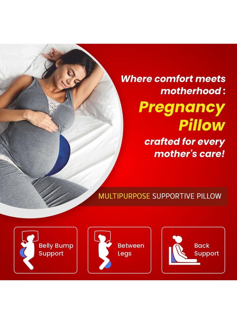 DrOrtho Pregnancy Pillow for Pregnant Women Memory Foam Maternity Pillow Helps in Back Pain Relief Multipurpose Wedge Maternity Pillow for Body Belly Support