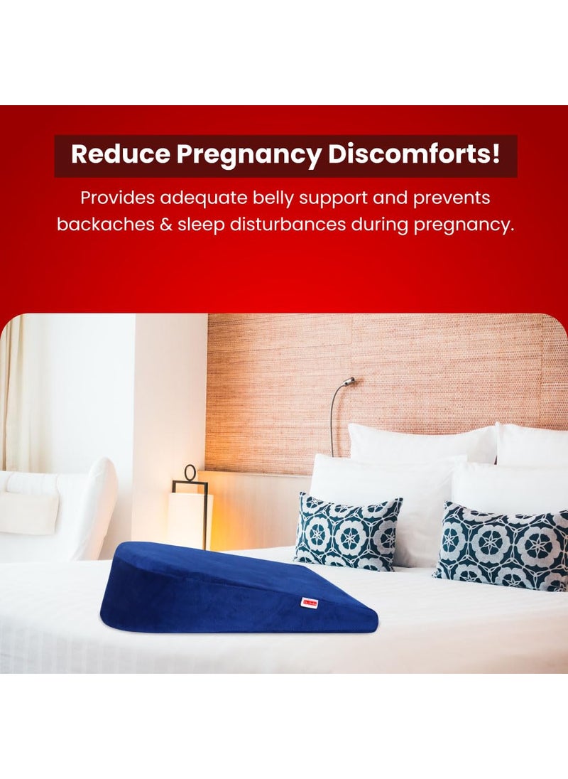 DrOrtho Pregnancy Pillow for Pregnant Women Memory Foam Maternity Pillow Helps in Back Pain Relief Multipurpose Wedge Maternity Pillow for Body Belly Support
