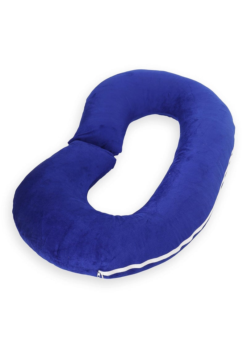 SKYBRIDE Pregnancy Pillows for Sleeping Full Body Pillow and Maternity Support for Back HIPS Legs Belly for Pregnant Women with Removable Washable Cover Blue C_Shape