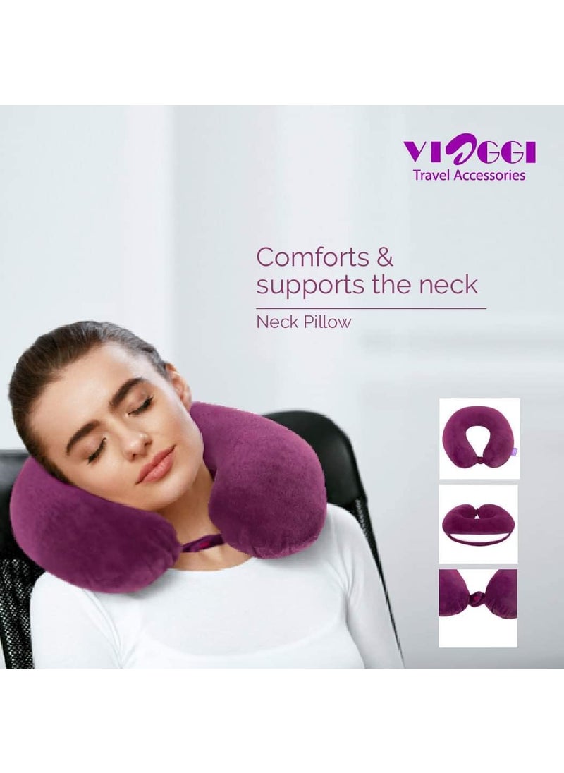 Viaggi Grey Memory Foam travel neck pillow