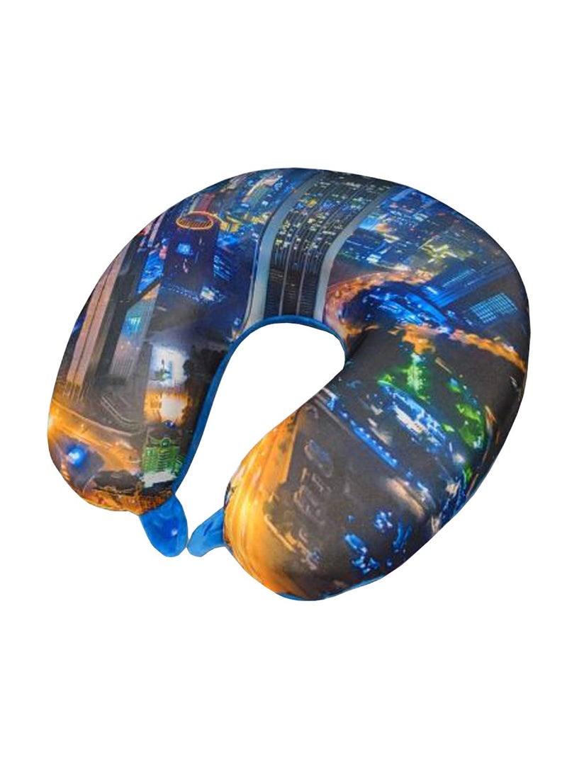 Viaggi 3D Print U Shaped Memory Foam Travel Neck Pillow for Neck Pain Relief Comfortable Super Soft Orthopedic Cervical Pillows Yellow City