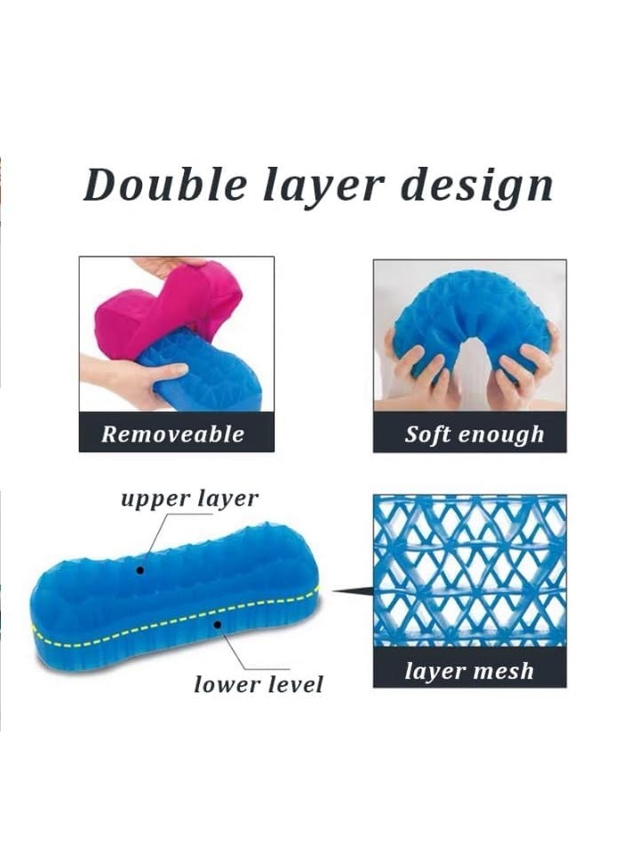 SEVIA Gel Pillow TPE Silicone Cooling Pad Honeycomb Breathable Cervical Pillow Honeycomb Breathable Pillow Pain Reduce Stretch Gel Cushion for Neck Waist and Legs Cool Massage for Therapy