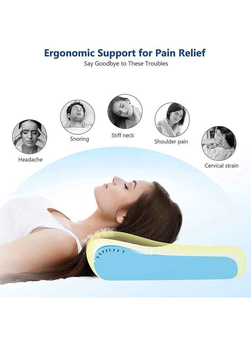 APPETINA Memory Foam Pillow Cervical Contour Memory Foam PillowOrthopedic Pillow for Neck PainOrthopedic Contour Pillow Support for BackStomachSide SleepersNeck Pillow