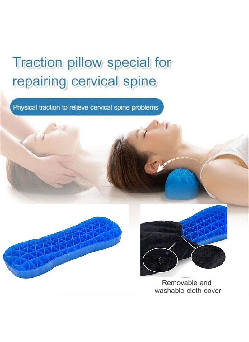 SEVIA Silicone Cooling Gel Neck Pillow Stretch Gel Cushion Triangle TPE Gel Breathable Office Cold Soft Pillow to Release Pressure and Neck Shoulder Pain Relief