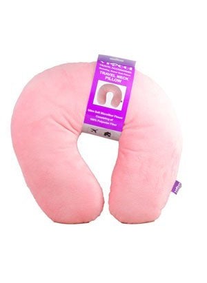VIAGGI Feather Soft Microfiber Pink Neck Pillow VIA0066