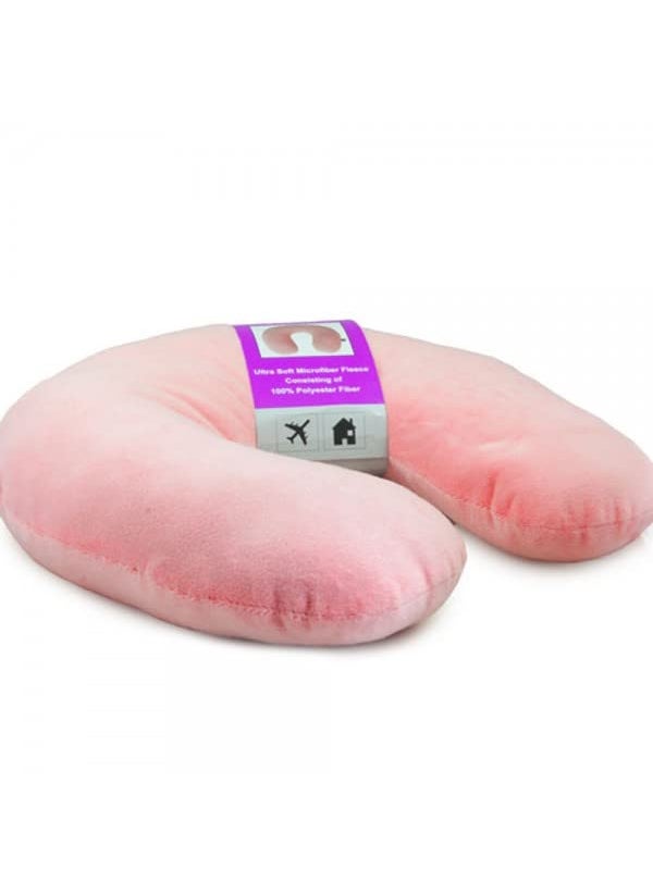 VIAGGI Feather Soft Microfiber Pink Neck Pillow VIA0066