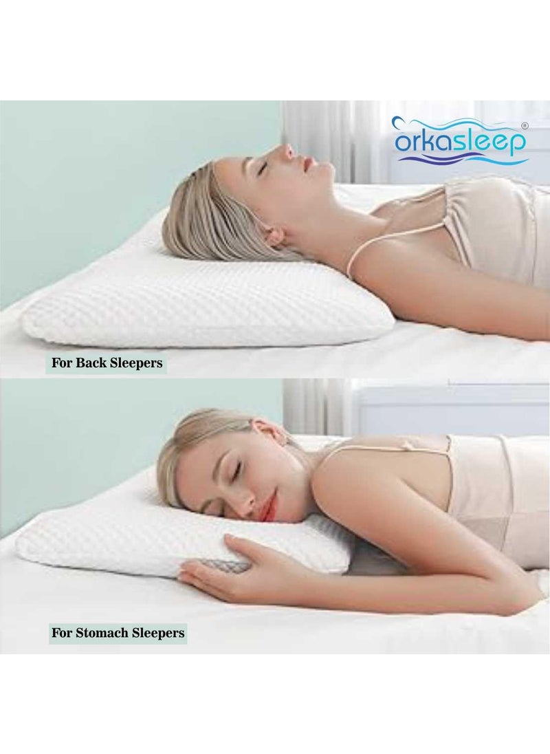 Orkasleep Sunrise Rectangular Orthopedic Neck Support Pillow for Sleeping Shoulder Pain Memory Foam Solid Sleeping Pillow Pack of 1