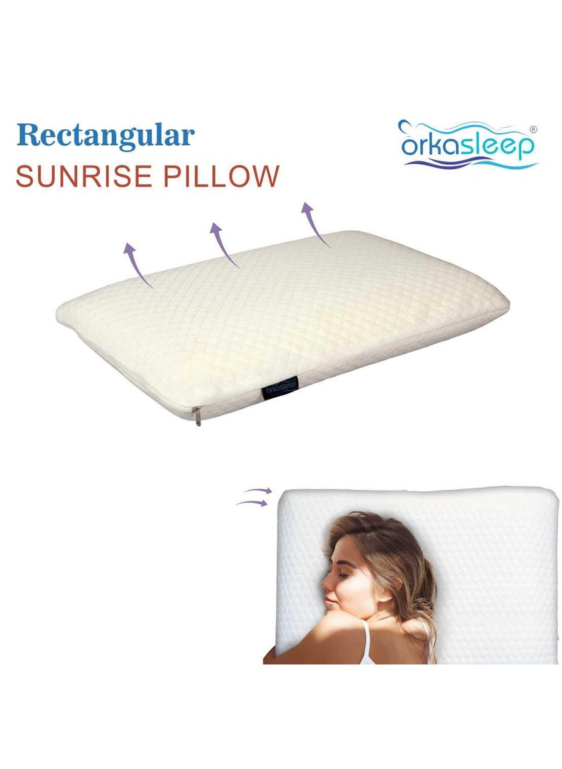 Orkasleep Sunrise Rectangular Orthopedic Neck Support Pillow for Sleeping Shoulder Pain Memory Foam Solid Sleeping Pillow Pack of 1