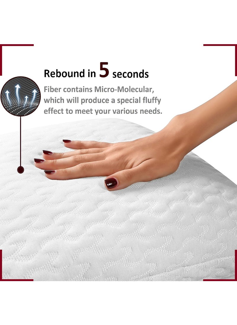 Tishnagi Designer Ultra Soft Premium Sleeping Bed Pillow for Home Hotel Collection Good for SideBack Sleeper Dust Mite Resistant Hypoallergenic Standard Size Pillow Set of 2 17x27