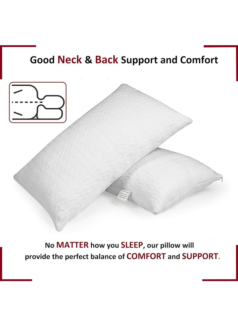 Tishnagi Designer Ultra Soft Premium Sleeping Bed Pillow for Home Hotel Collection Good for SideBack Sleeper Dust Mite Resistant Hypoallergenic Standard Size Pillow Set of 2 17x27
