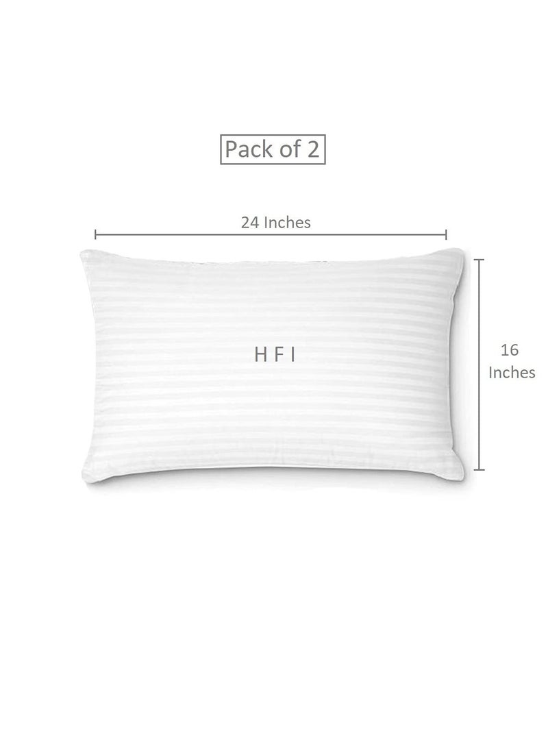 HFI UrbanArts Premium Polyester Fiber Elite Pillows Pack of 2 Pcs 16 x 24 Inches White