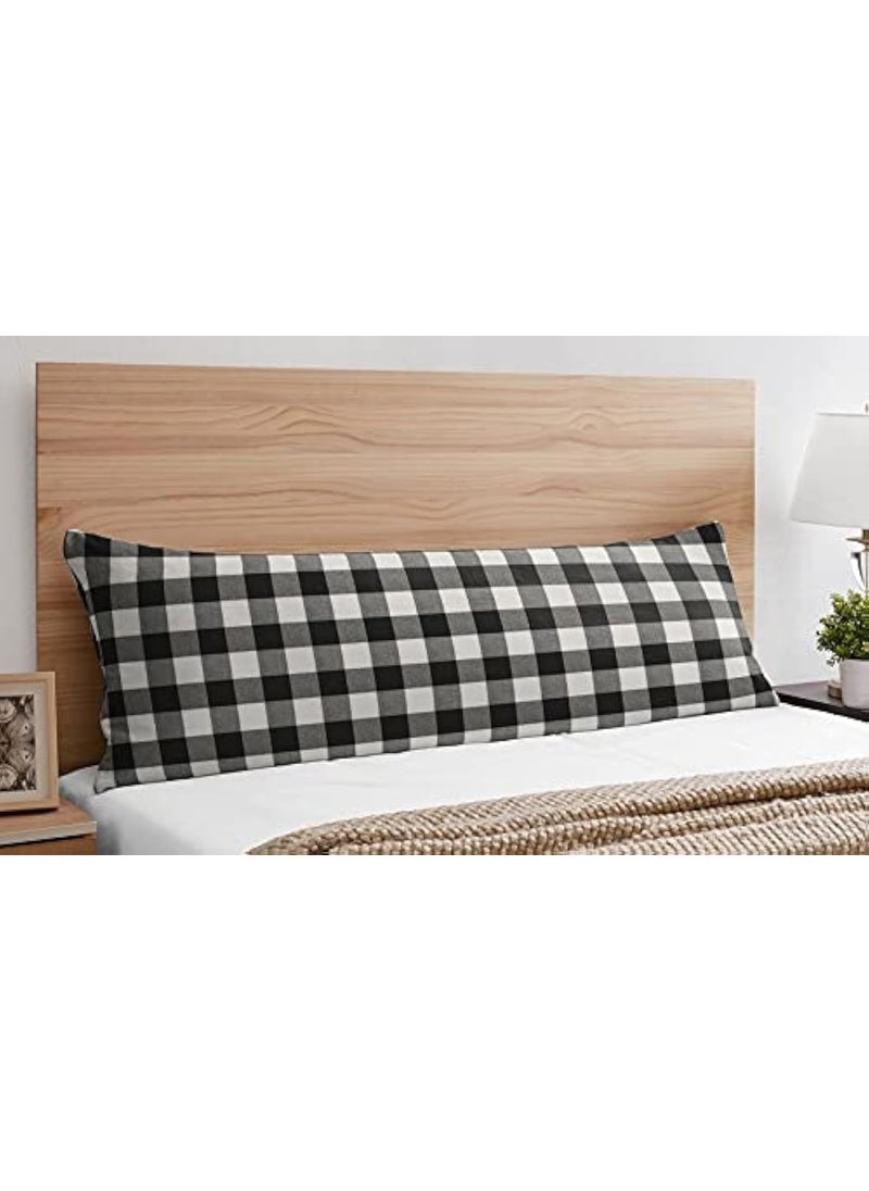 ATOOTFUSION Pillows Set Soft Pillows for Sleeping Ultra Soft Bed Pillow Fluffy Luxurious Black and White Plaid Gingham Pillows Hug Pillows Body Pillow 1 Count Body Pillow 20X54 INCH