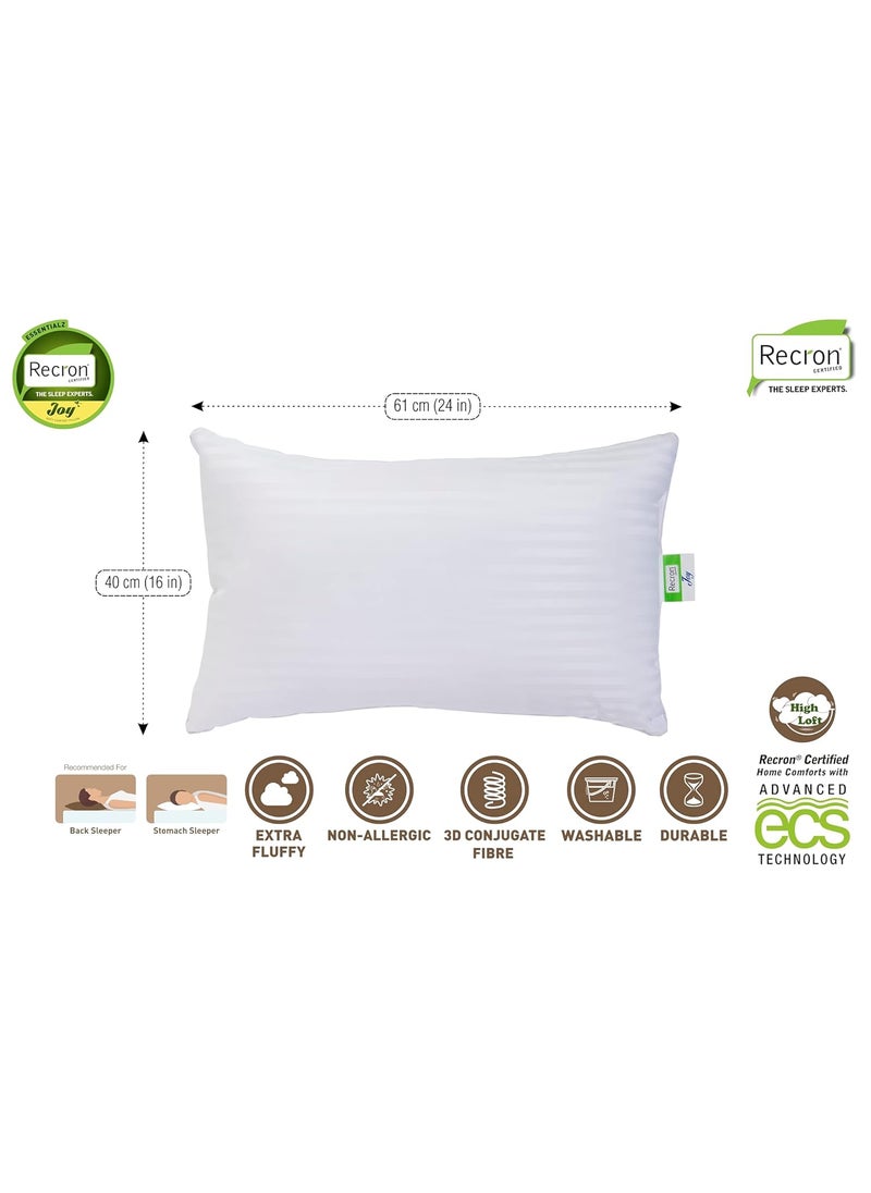 Recron Certified Joy Fibre Pillow 41 Cm X 61 Cm Pack Of 2 Striped pillow