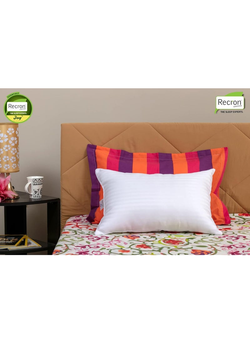 Recron Certified Joy Fibre Pillow 41 Cm X 61 Cm Pack Of 2 Striped pillow