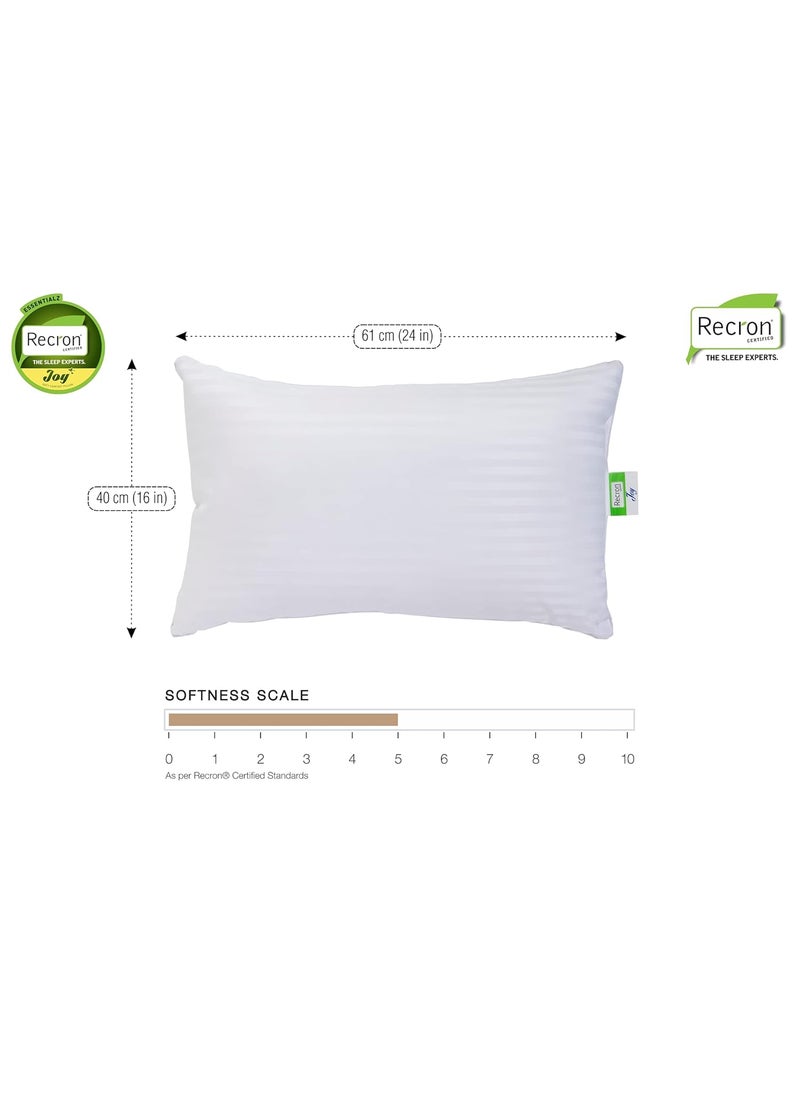 Recron Certified Joy Fibre Pillow 41 Cm X 61 Cm Pack Of 2 Striped pillow