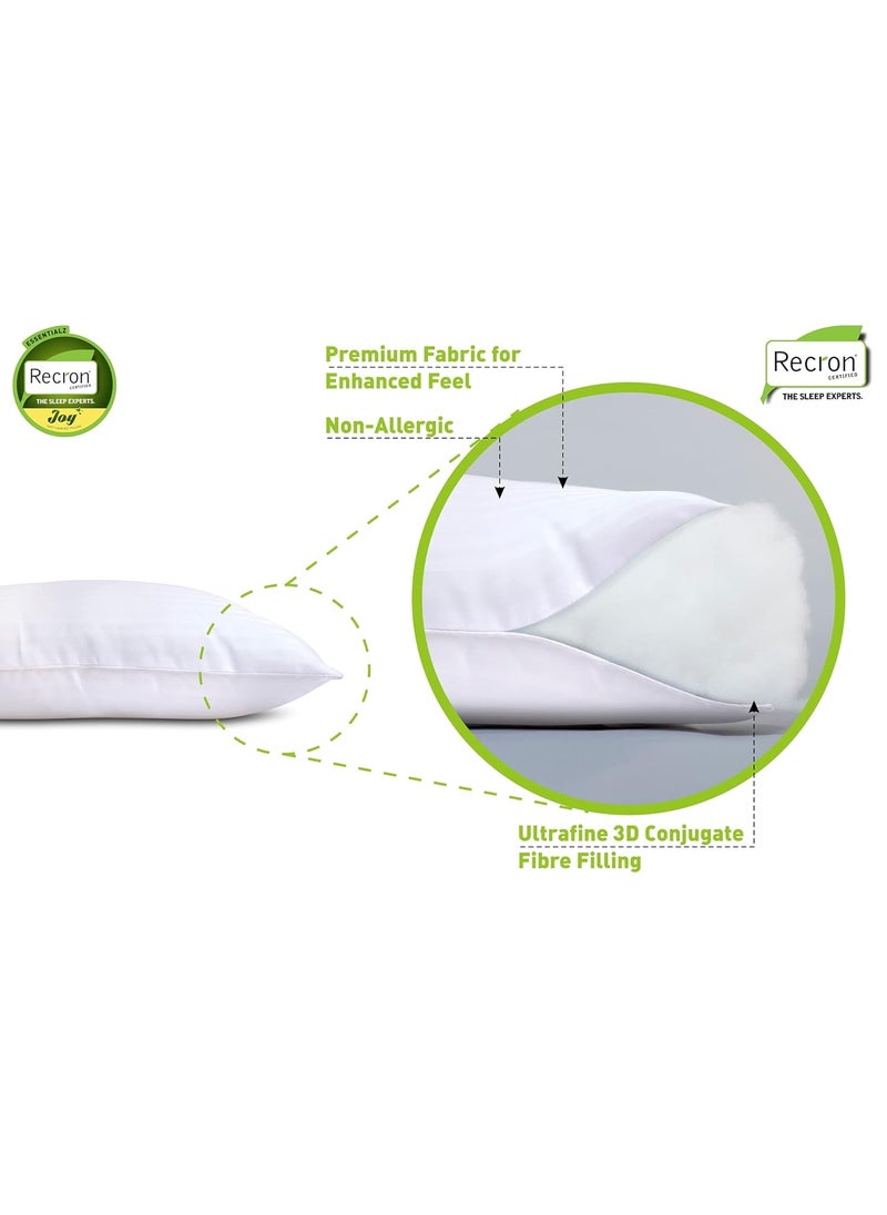 Recron Certified Joy Fibre Pillow 41 Cm X 61 Cm Pack Of 2 Striped pillow