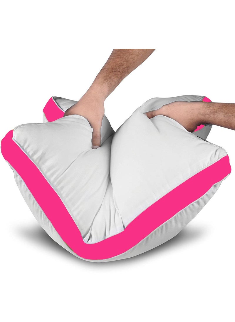 CRAZY WORLD Microfiber Bed Pillow for Sleeping Down Alternative Ultrasoft Cotton Washable Pillow with Satin Gusset Pack of 1 Rani Pink