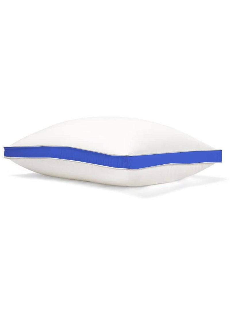 CRAZY WORLD Microfiber Bed Pillow for Sleeping Down Alternative Ultrasoft Cotton Washable Pillow with Satin Gusset Pack of 1 Navy Blue