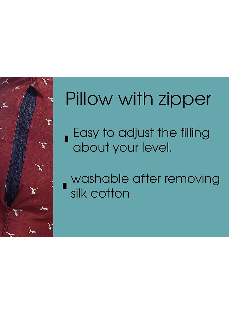 VG Mattress Organic Silk CottonkapokIlavam panju Soft Sleeping Pillows Size 27 X 17 inches Pack of 1 Pillow