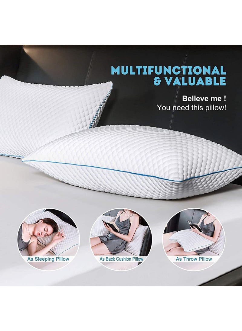 Homerz Premium Set of 2 Sleeping Pillow 17 x 27 Size Firm and Lofty Pack of 2 Snow White
