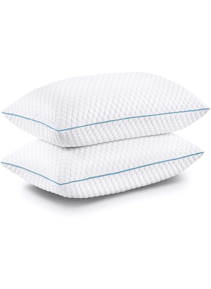Homerz Premium Set of 2 Sleeping Pillow 17 x 27 Size Firm and Lofty Pack of 2 Snow White